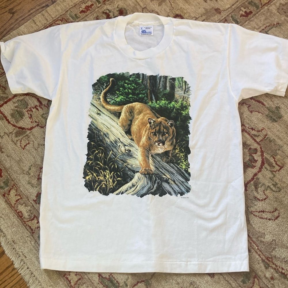 Vintage 1990’s Single Stitch Human-i-Tee Humanities Animal Short Sleeve Made USA